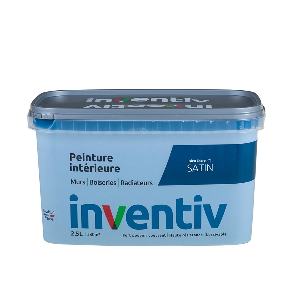 Peinture Murs Boiseries Radiateurs satin 2,5L Bleu encre 1 - INVENTIV