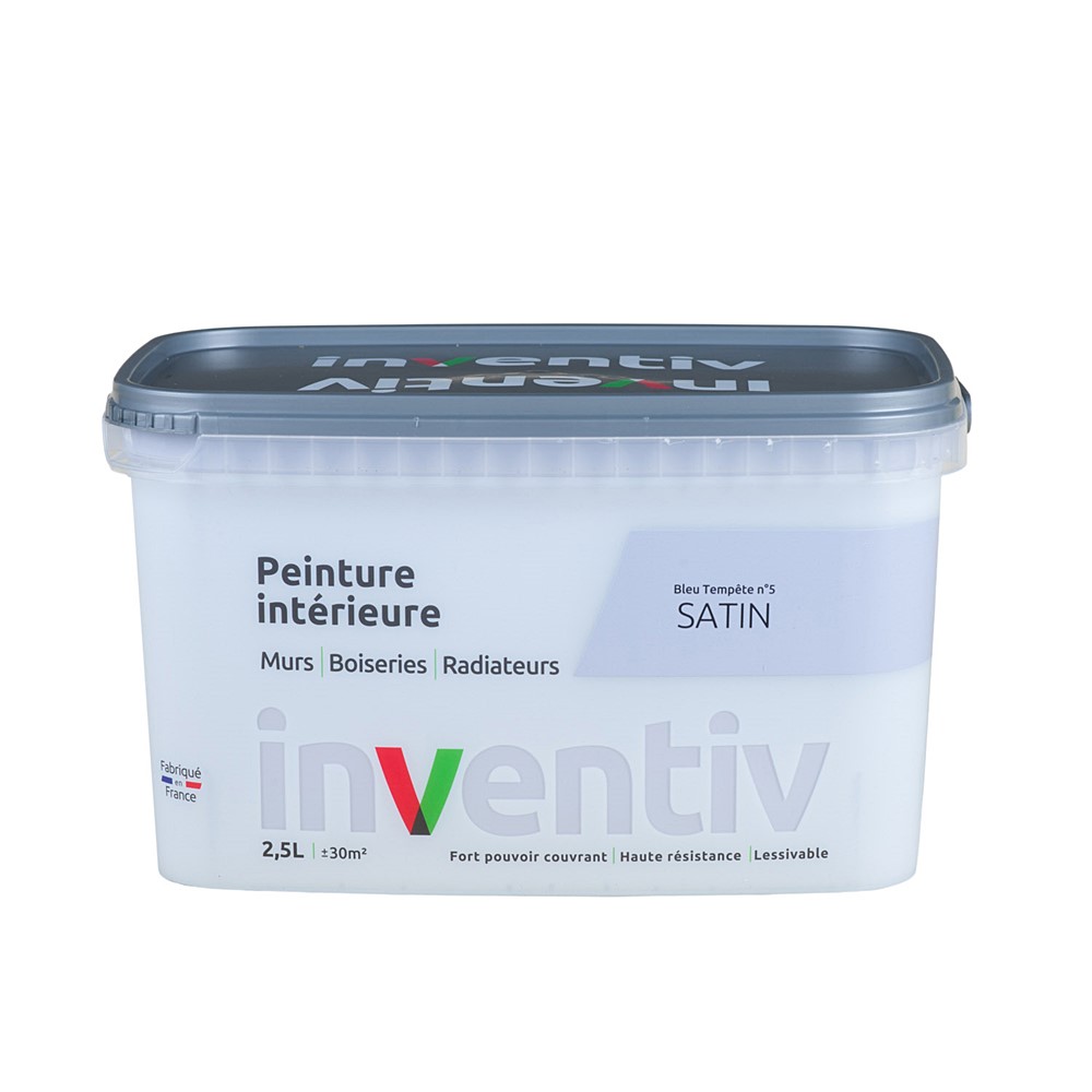 Peinture Murs Boiseries Radiateurs satin 2,5L Bleu tempête 5 - INVENTIV