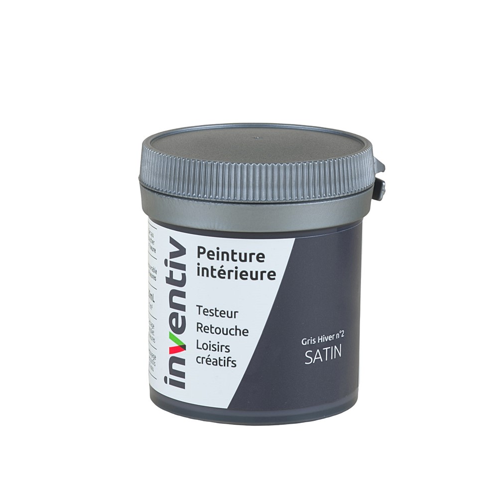 Testeur Peinture intérieure satin 0,08L gris hiver 2 - INVENTIV