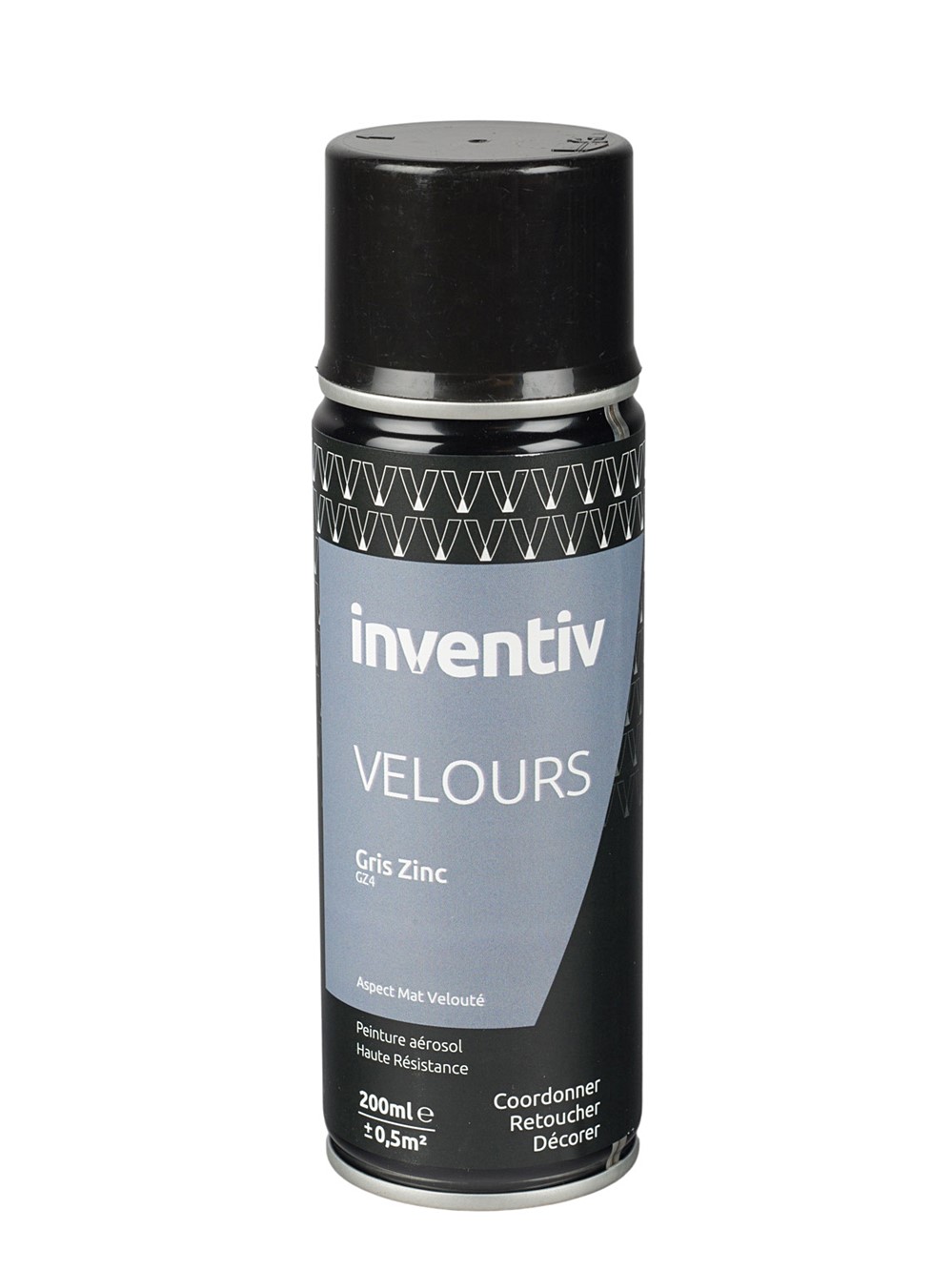 Peinture aérosol Velours 200ml Gris zinc GZ4 - INVENTIV