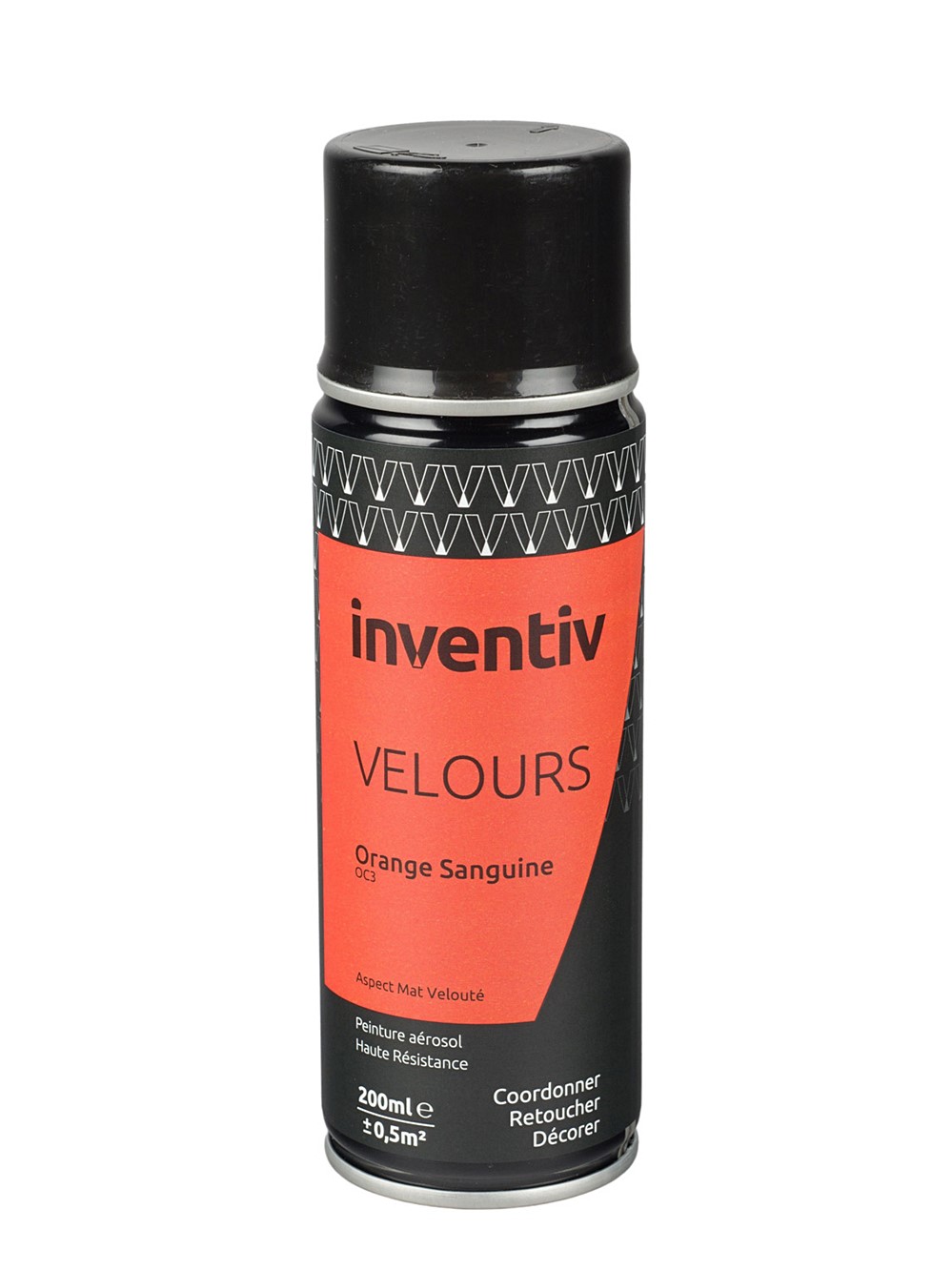 Peinture aérosol Velours 200ml Orange sanguine  OC3 - INVENTIV