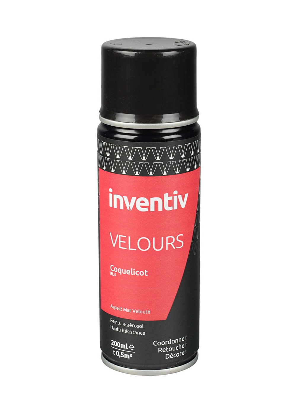 Peinture aérosol Velours 200ml Coquelicot RL3 - INVENTIV