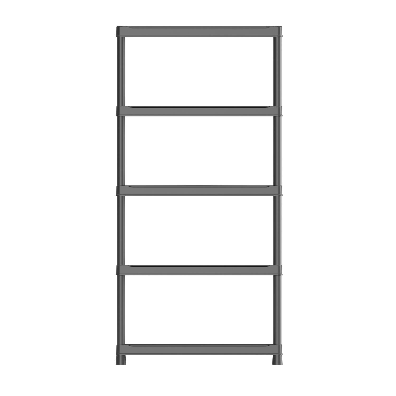 Etagère résine 5 tablettes 182 x 90 x 40 cm noir - INVENTIV