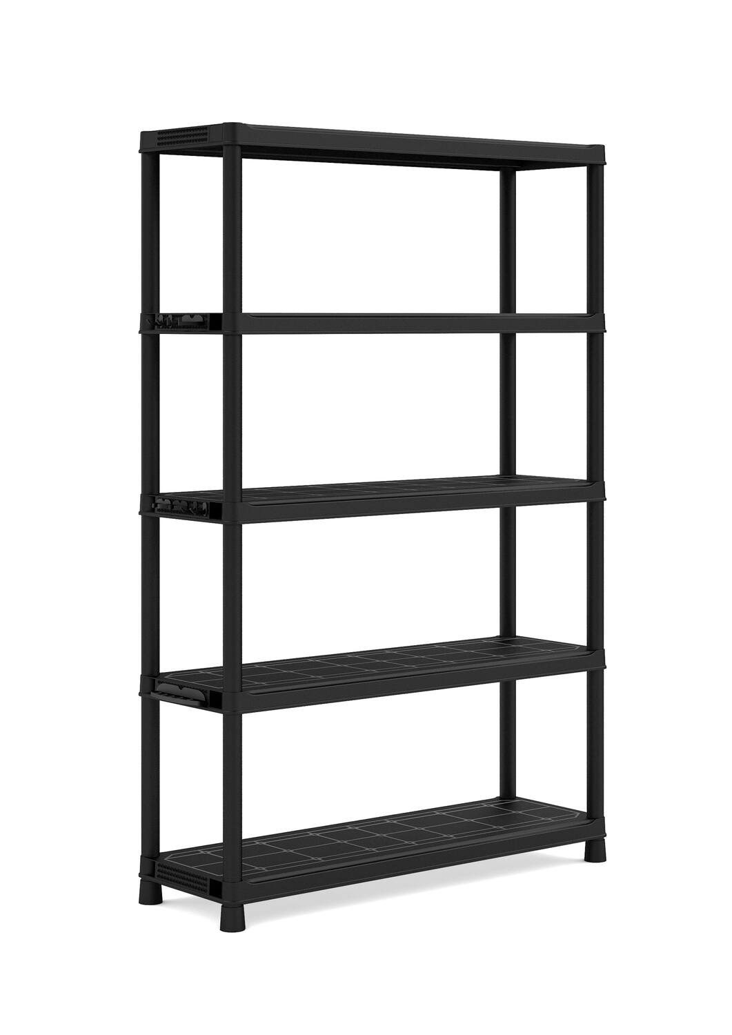 Etagère 5 tablettes 187 x 120 x 40 cm noir - INVENTIV