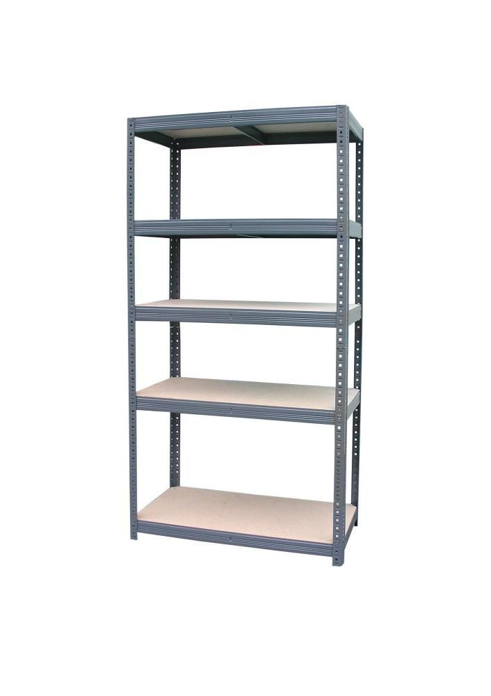 Etagère de rangement bois/métal Galva 5 tablettes 180x90x45cm - INVENTIV