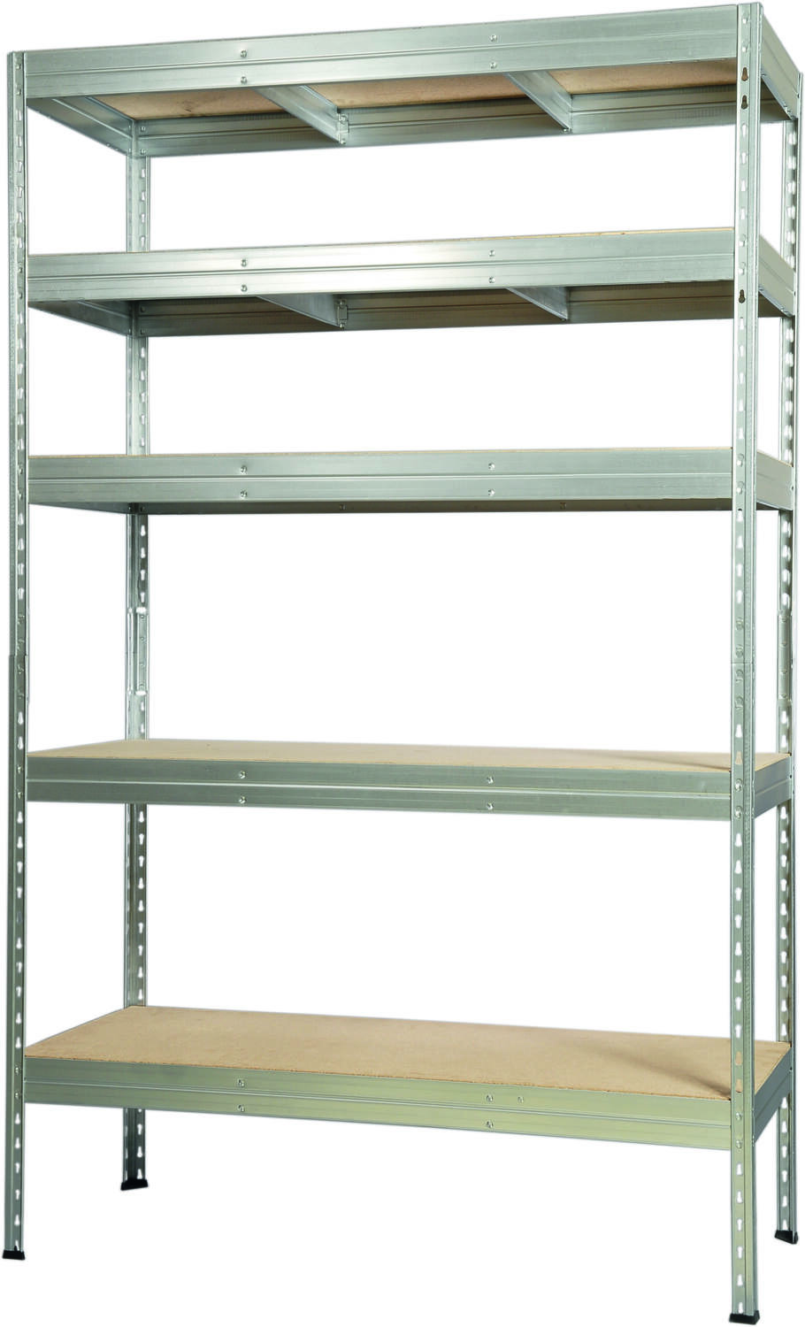 Etagère rangement bois/métal galva 5 tablettes 179x120x50cm - INVENTIV