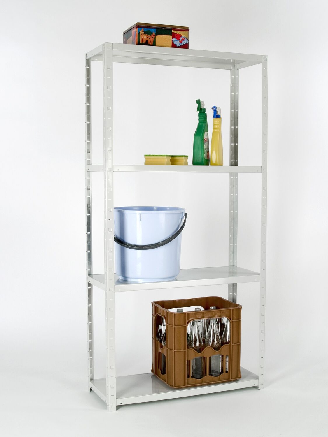 Etagère 4 tablettes acier 150x75x30cm blanc - INVENTIV