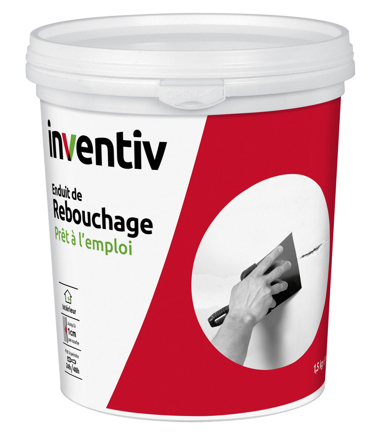 Enduit Rebouchage pâte 1,5kg - INVENTIV