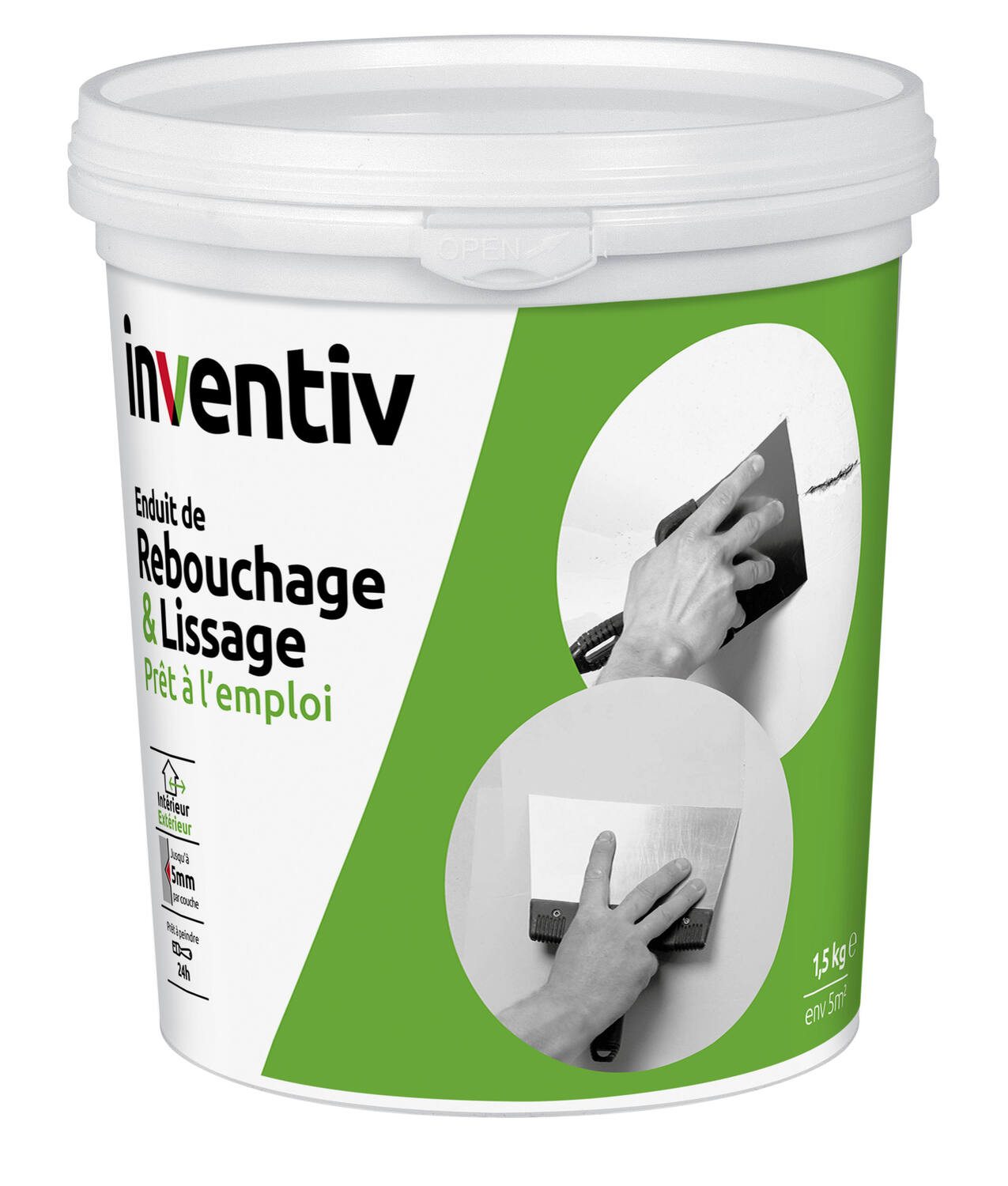Enduit Rebouchage et Lissage pâte 1,5kg - INVENTIV