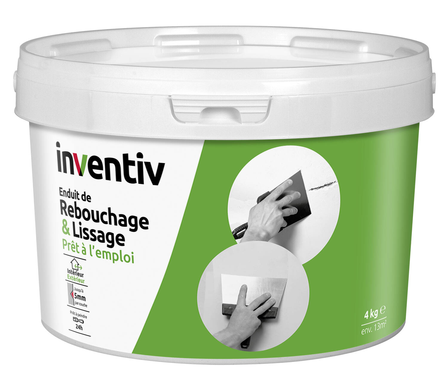 Enduit Rebouchage et Lissage pâte 4kg - INVENTIV