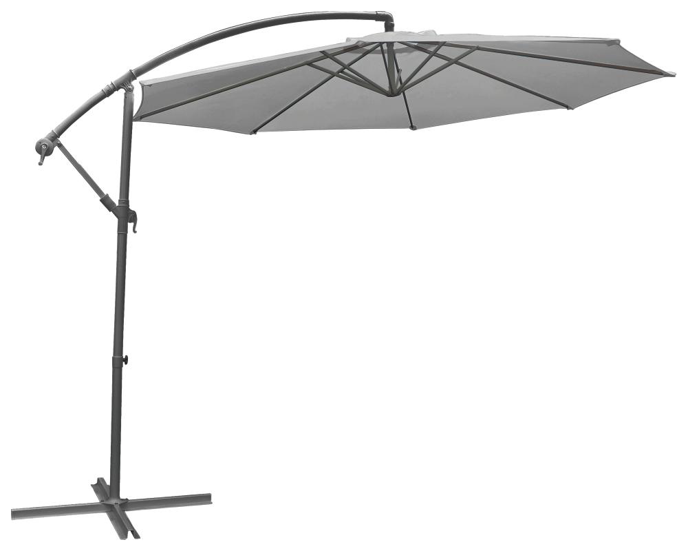 Parasol déporté Alto3 Ø3m gris - INVENTIV
