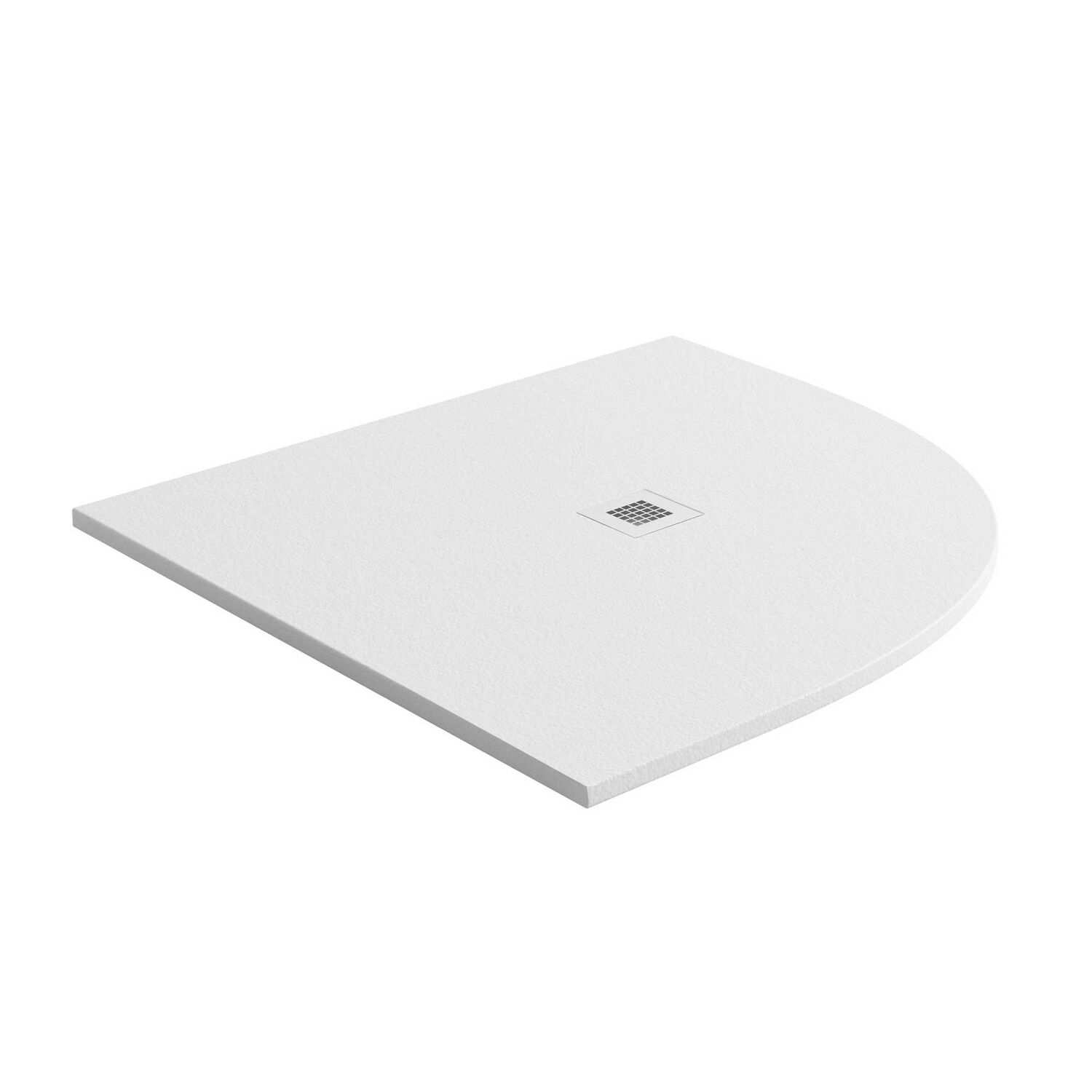 Receveur Quart de cercle Mia 90x90x3cm Blanc Texture ardoise - INVENTIV