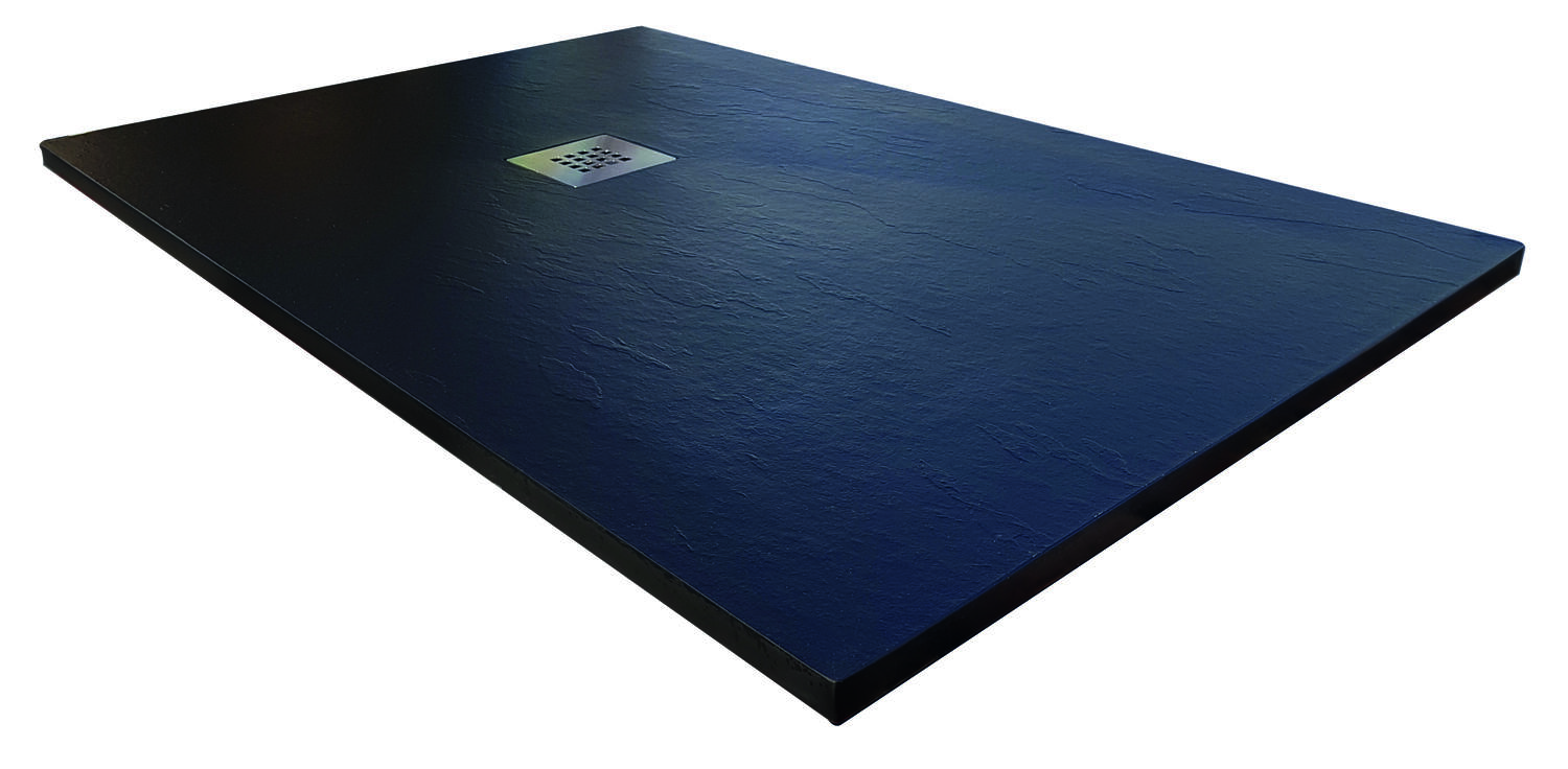 Receveur extra plat Mia 140x90x3cm Noir Texture ardoise - INVENTIV