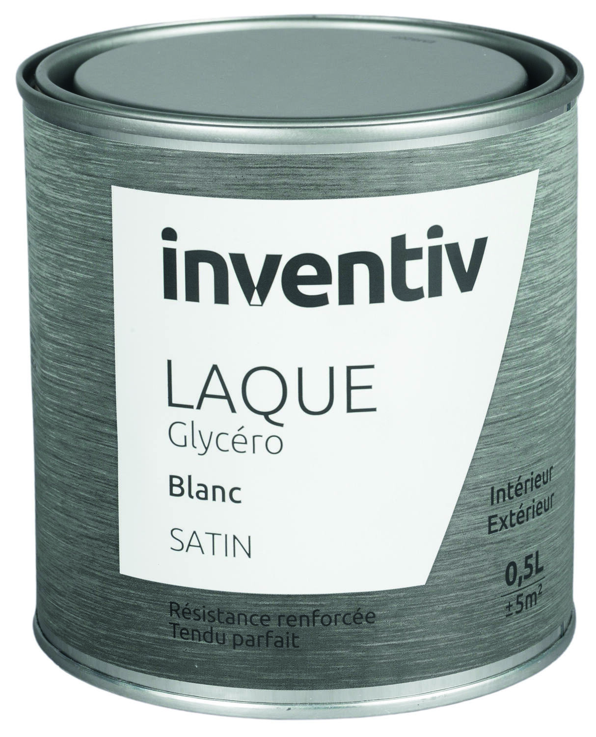 Peinture Laque Glycéro Blanc Satin 0,5L - INVENTIV
