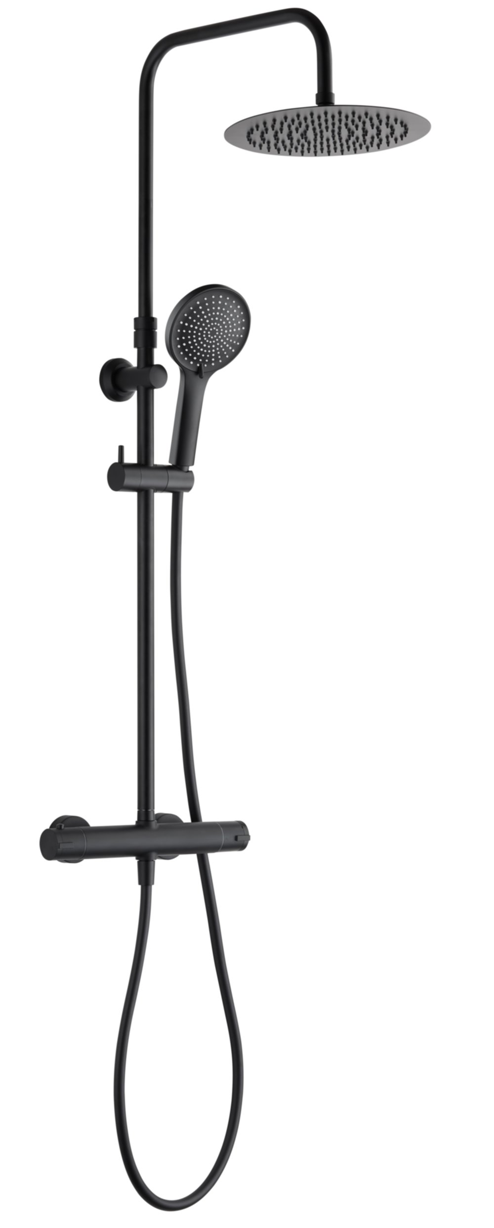 Combiné Douche de tête Ø25cm + Douchette Loma Noir - INVENTIV