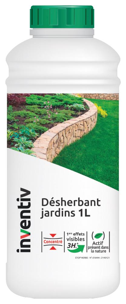 Désherbant Jardins + Allées Concentré 1L - INVENTIV