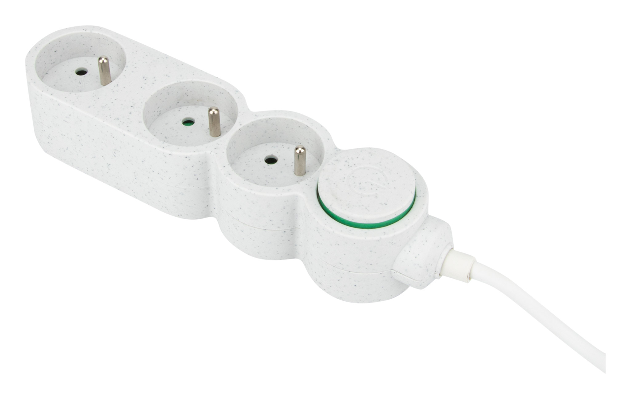 Multiprise 3 Prises 16A 1,5m Blanc - INVENTIV