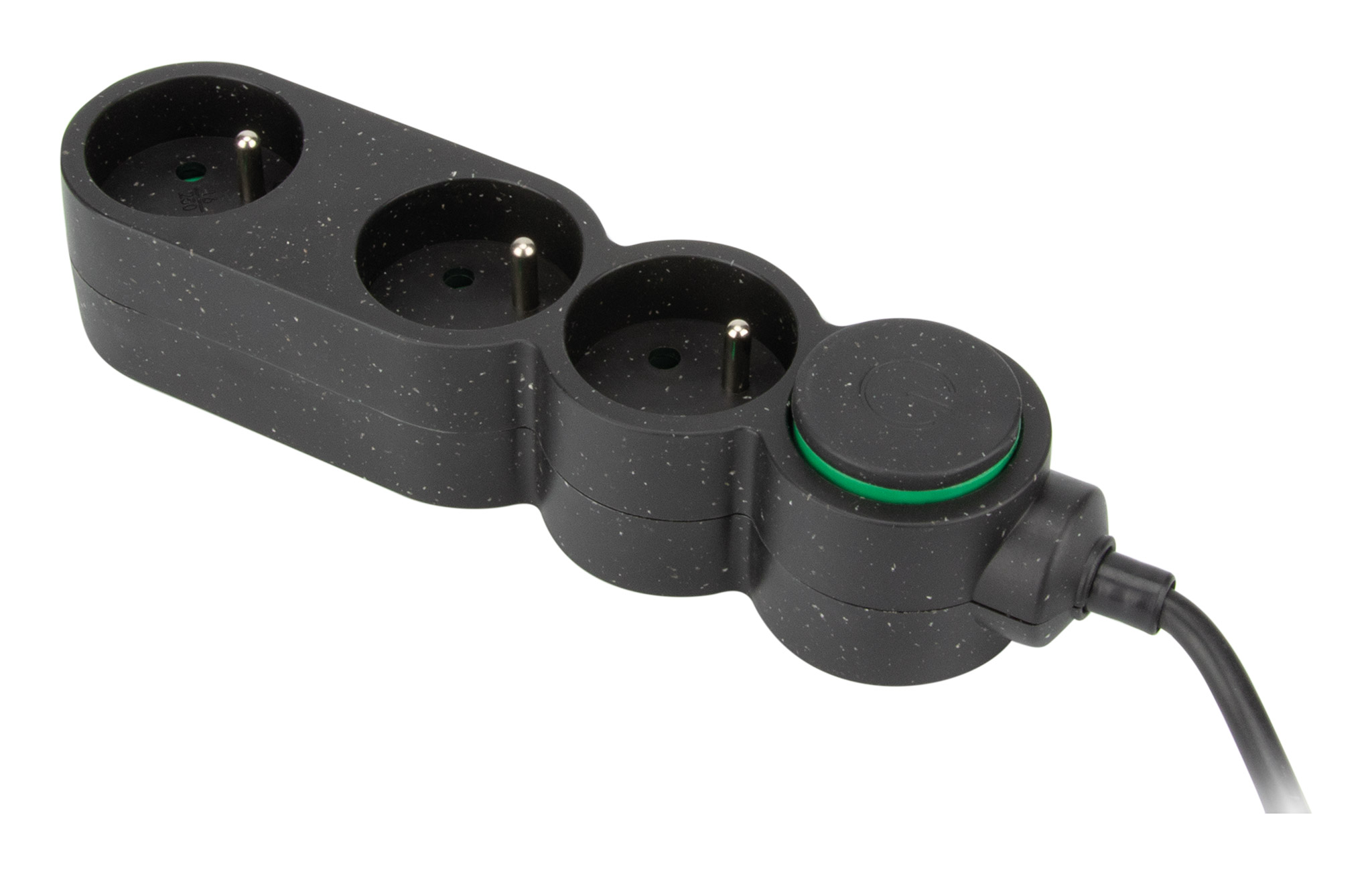 Multiprise 3 Prises 16A 1,5m Noir - INVENTIV