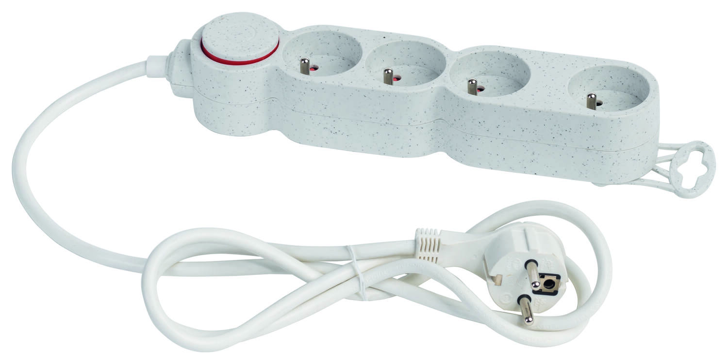 Multiprise 4 Prises 16A 1,5m Blanc - INVENTIV