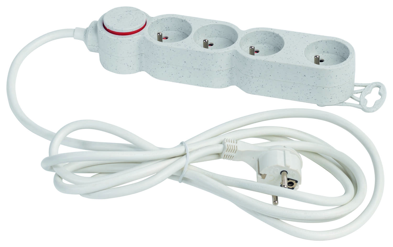 Multiprise 4 Prises 16A 3m Blanc - INVENTIV
