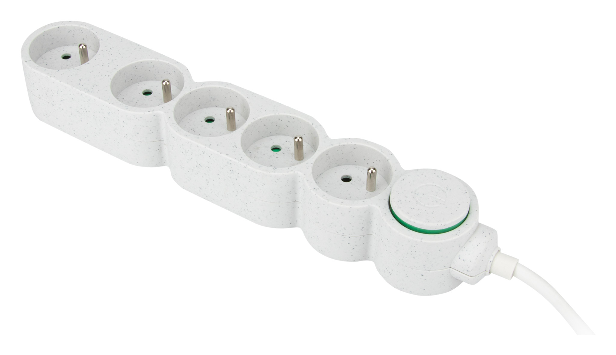 Multiprise 5 Prises 16A 1,5m Blanc - INVENTIV