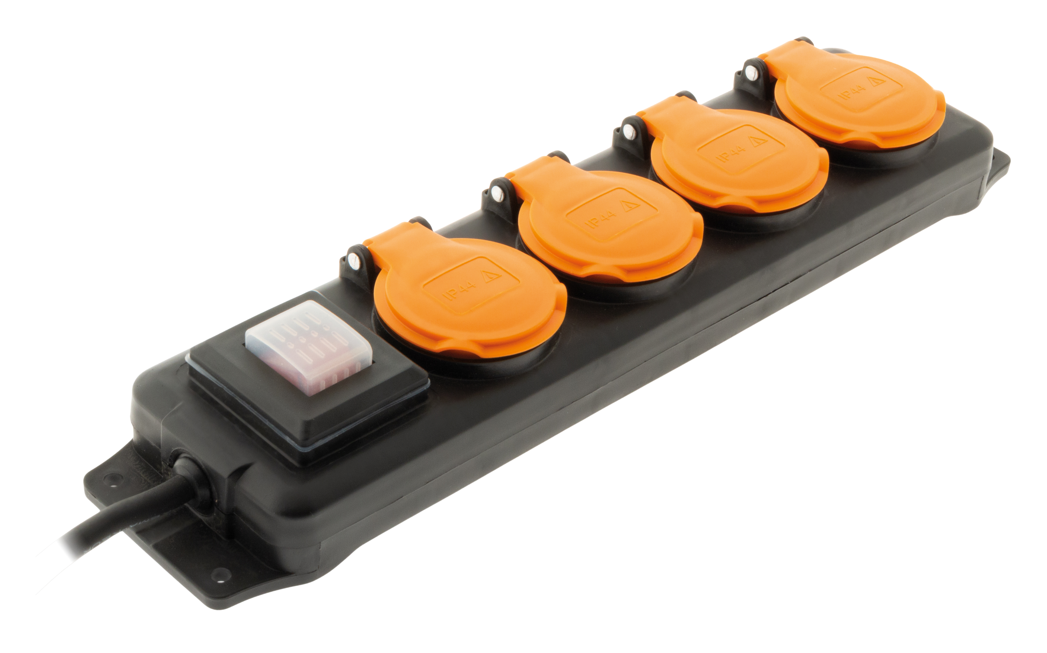 Multiprise 4 Prises Etanche 16A 1,5m HO5RRF Noir - INVENTIV