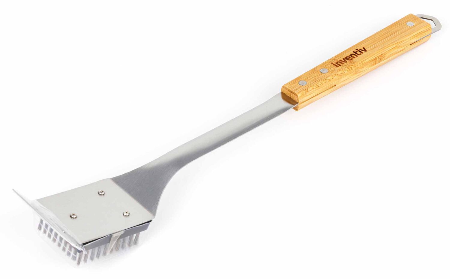 Brosse inox 44cm manche bambou - INVENTIV