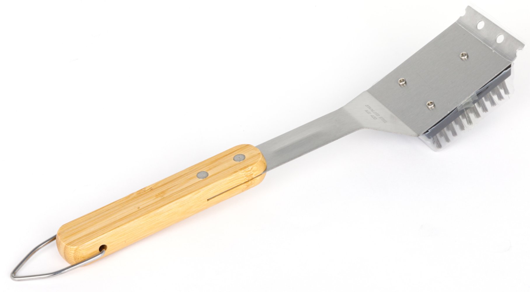 Brosse inox 31cm manche bambou - INVENTIV