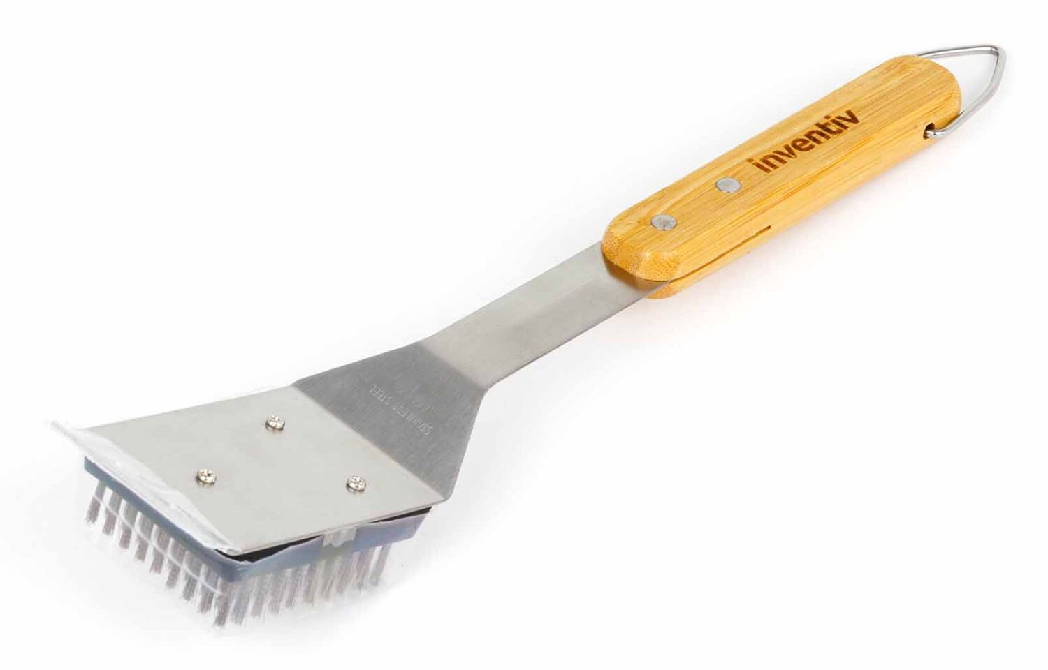 Brosse inox 31cm manche bambou - INVENTIV