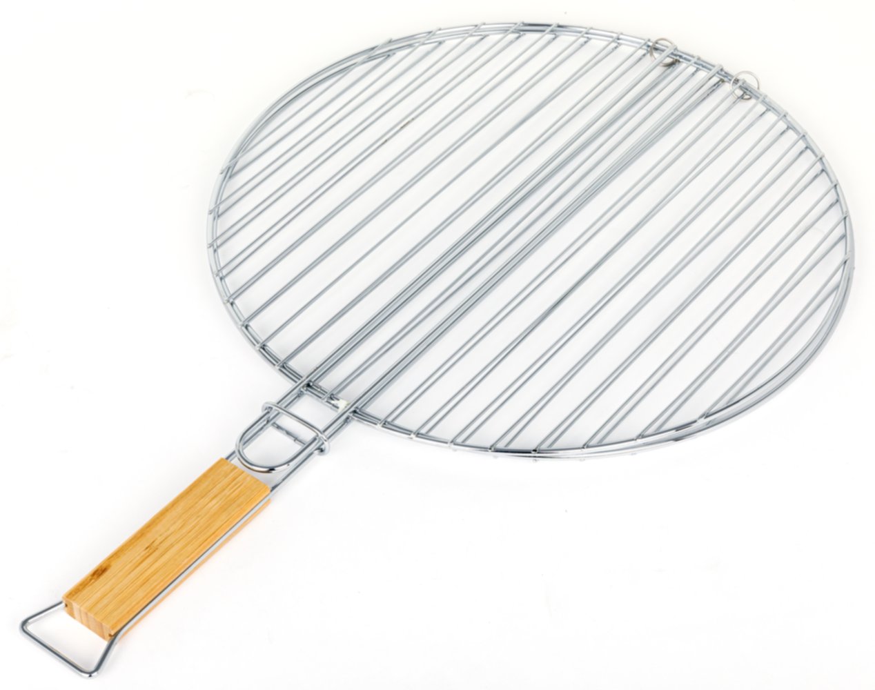 Grille Barbecue double ronde Ø37cm manche bambou - INVENTIV