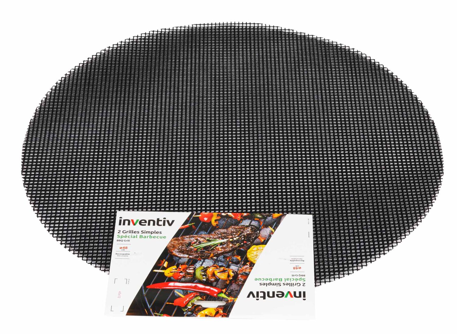 2 Grilles Barbecue découpable Ø48cm - INVENTIV