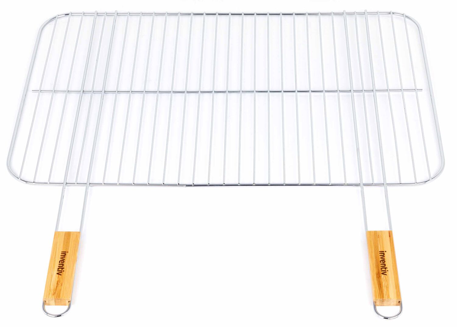 Grille Barbecue 60x40cm manche bambou - INVENTIV