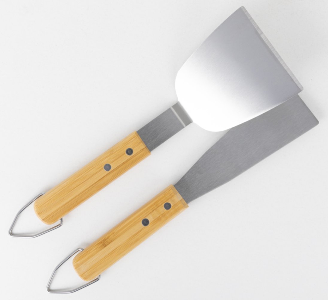 Spatule + grattoir pour plancha manche bambou - INVENTIV