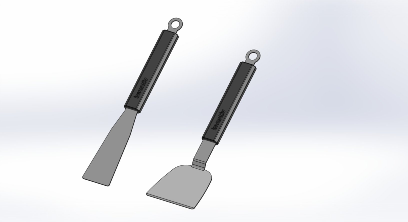 Spatule + grattoir soft touch pour plancha - INVENTIV