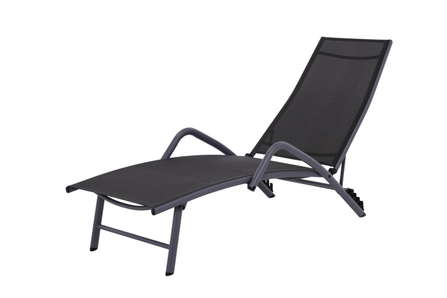 Bain de soleil Cuba 166,5x57,5x87cm acier/textile gris - INVENTIV