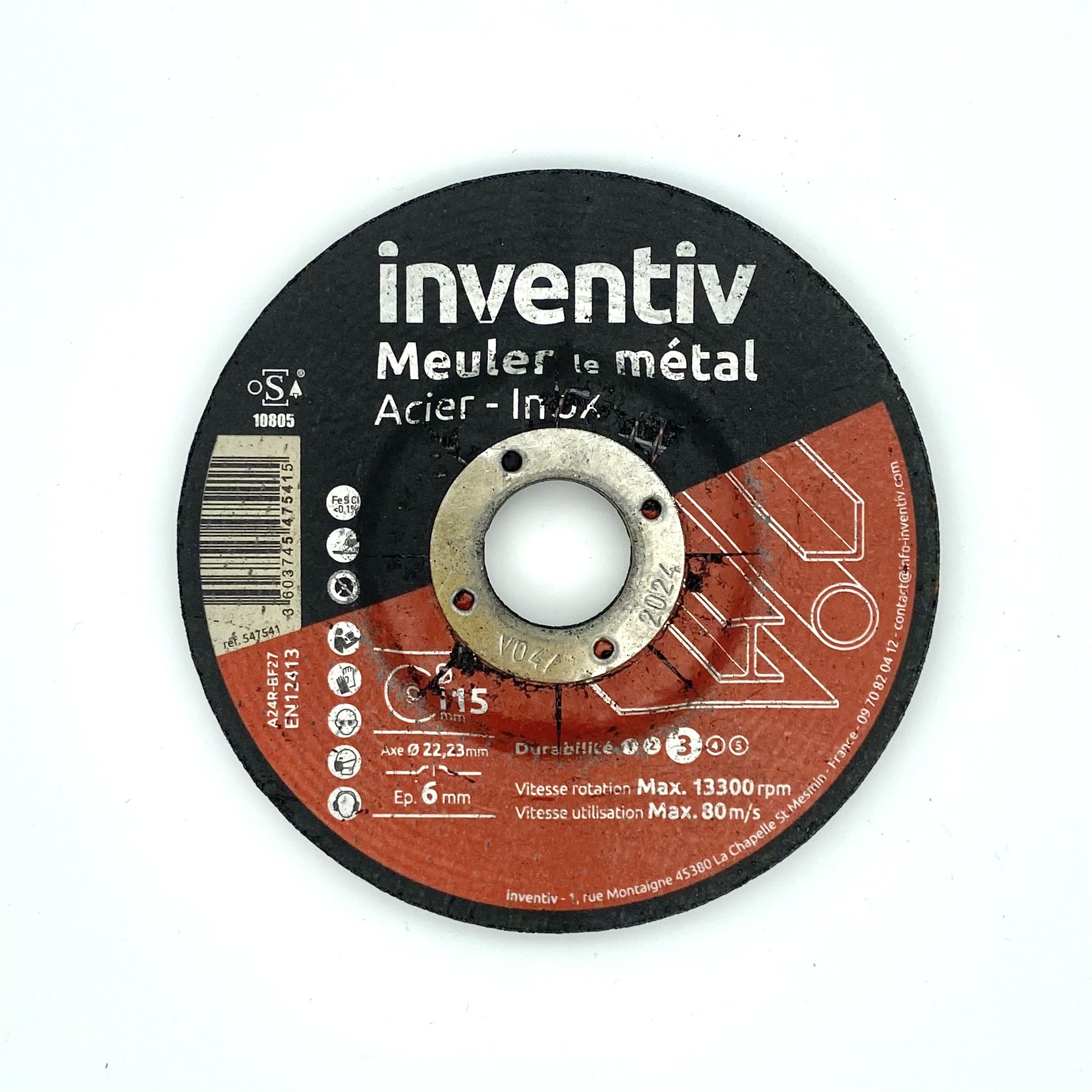 Disque Ebarbage Métal/Inox 115x6mm - INVENTIV