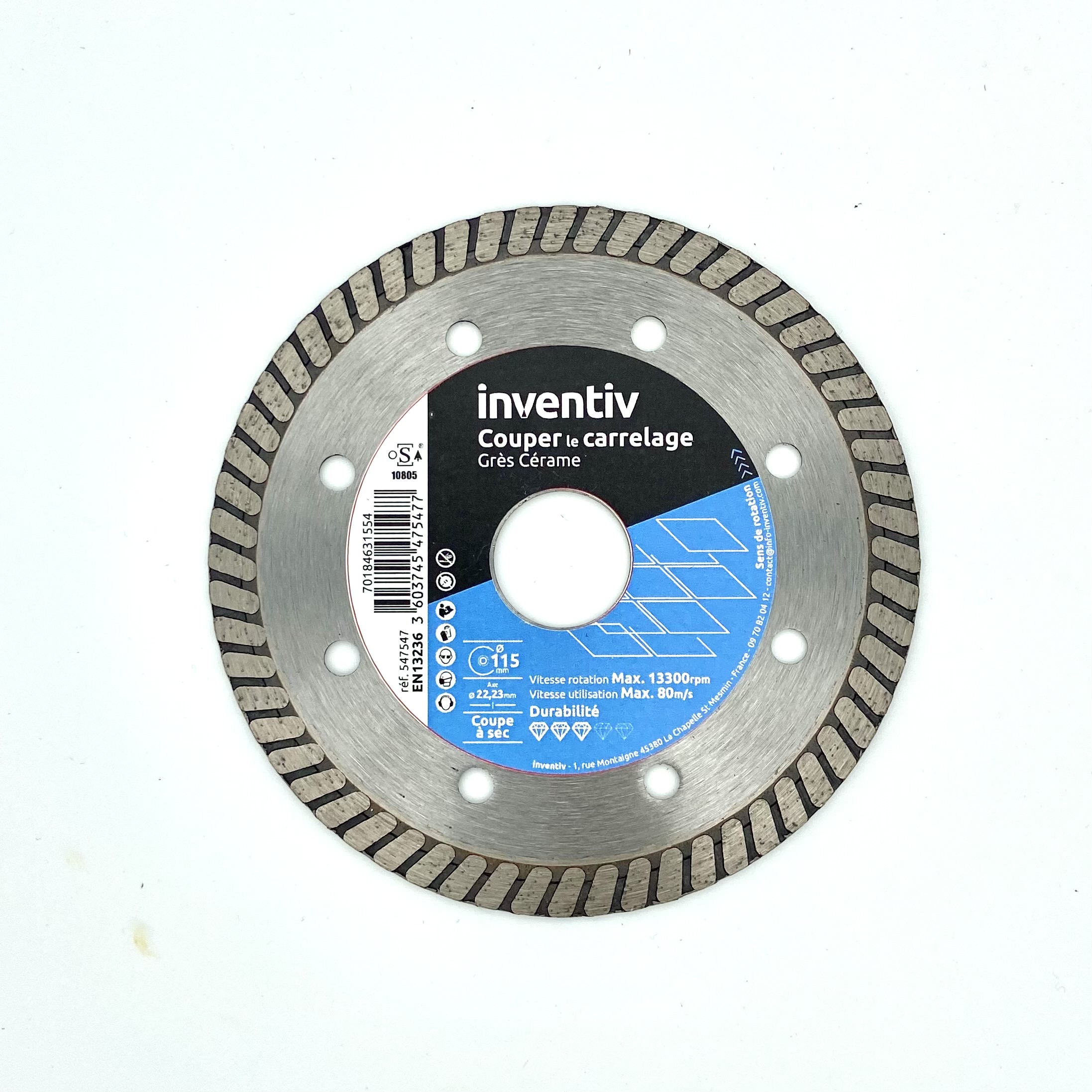 Disque Diamant Grès Cérame 115mm - INVENTIV