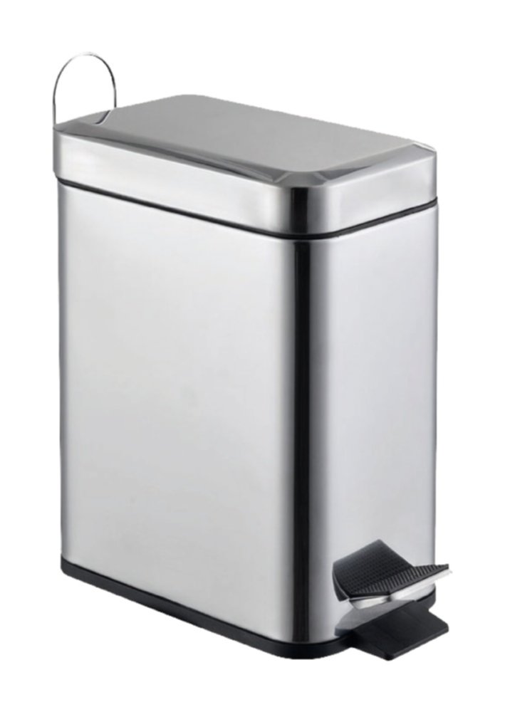 Poubelle salle de bain à pédale Mercure chromé 5L - INVENTIV