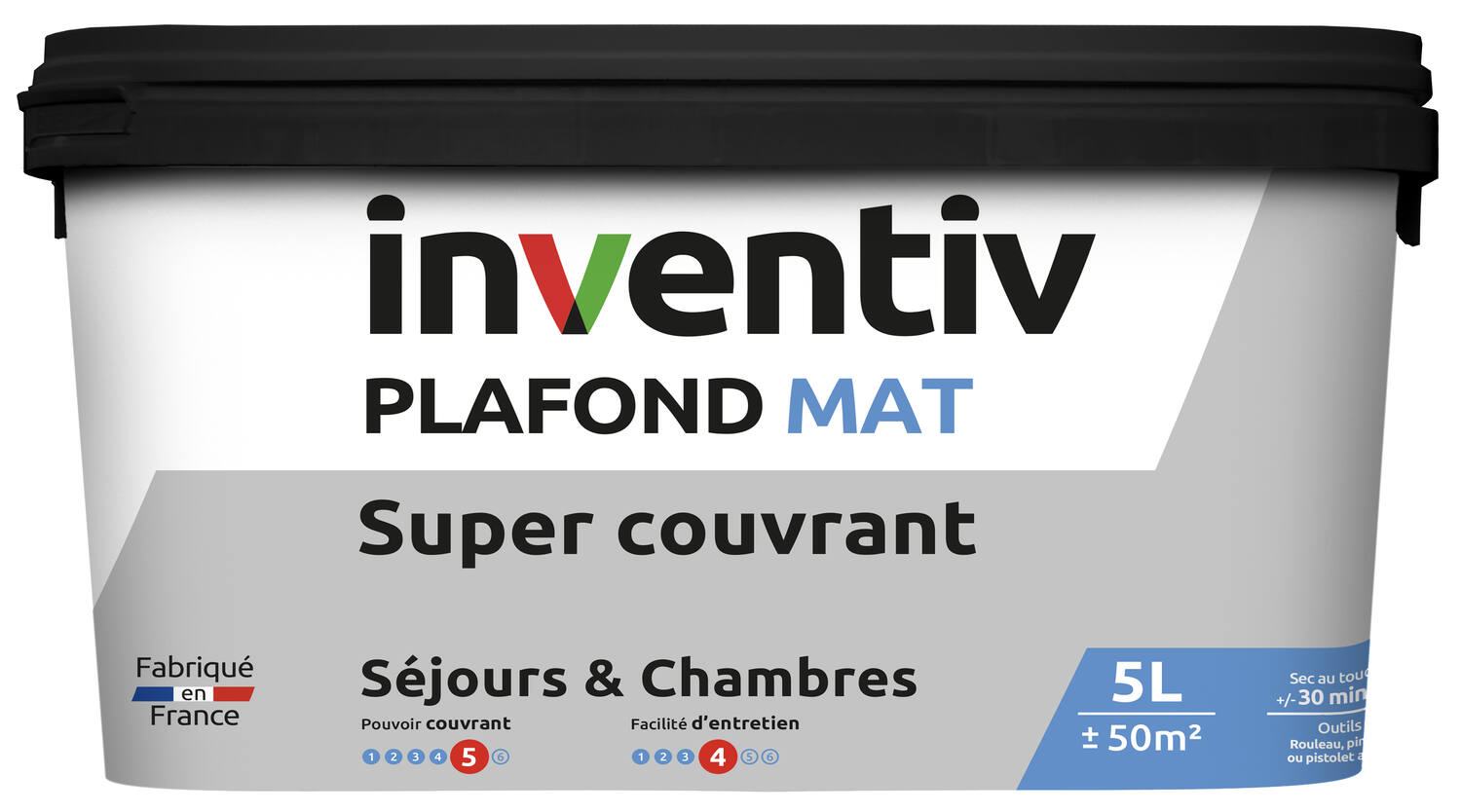 Peinture plafond super couvrant mat Plafond & séjour 5L - INVENTIV