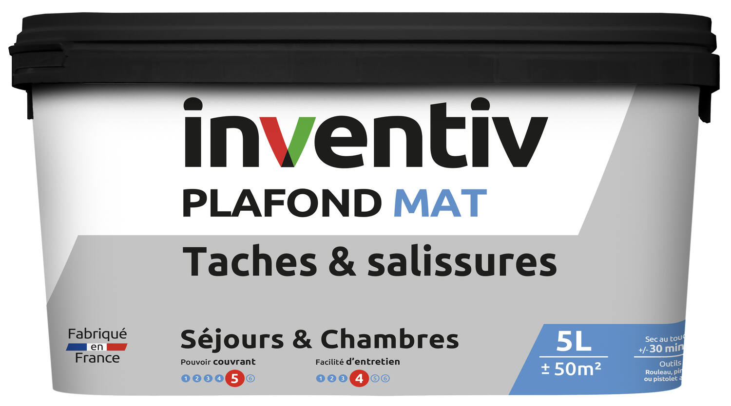 Peinture plafond tâches et salissures mat Plafond & séjour 5L - INVENTIV