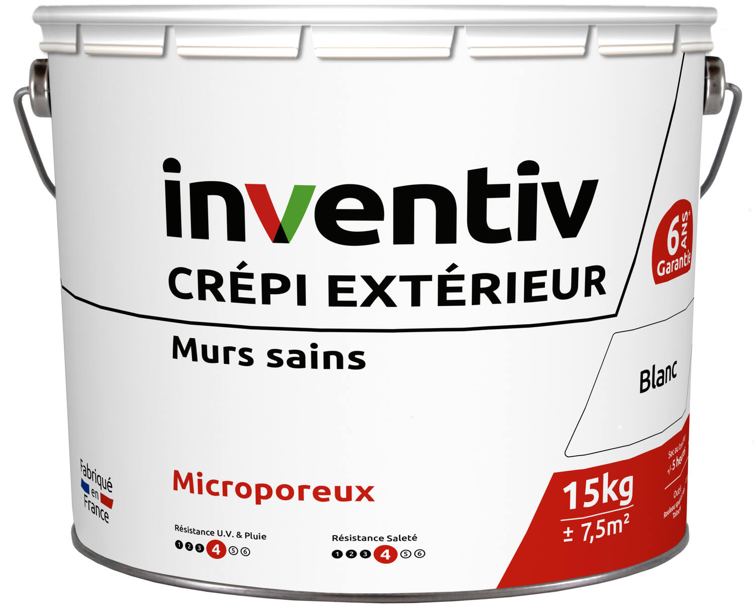 Crépi extérieur blanc 15kg - INVENTIV