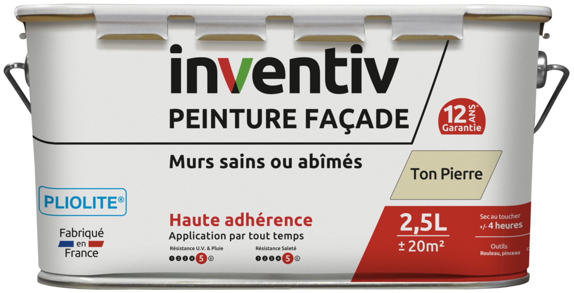 Peinture façade pliolite ton pierre 2,5L - INVENTIV