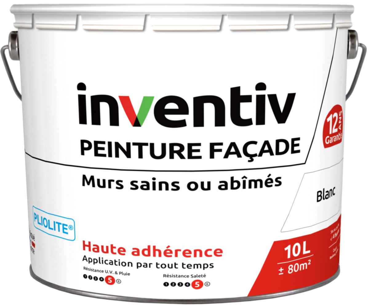 Peinture façade pliolite blanc 10L - INVENTIV