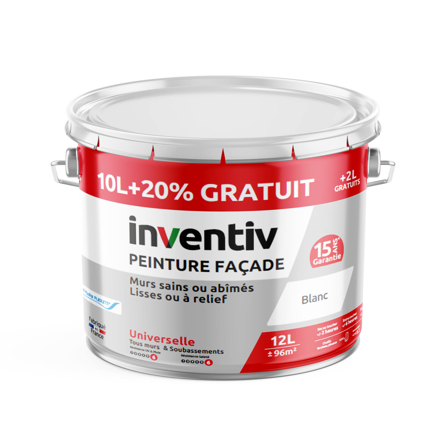 Peinture façade à base de résine Hydro Pliolite® blanc 10L - INVENTIV