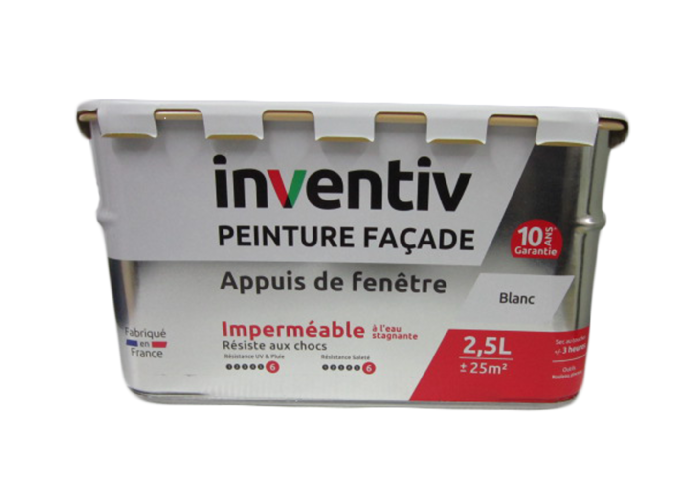 Peinture façade spéciale appui de fenêtre blanc 2,5L - INVENTIV