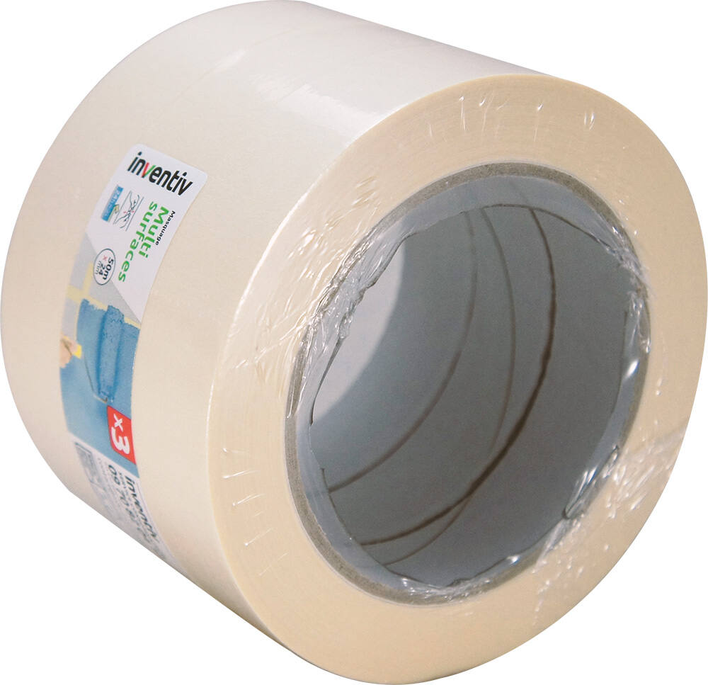 3 Rubans de masquage Multisurfaces 50mx24mm - INVENTIV