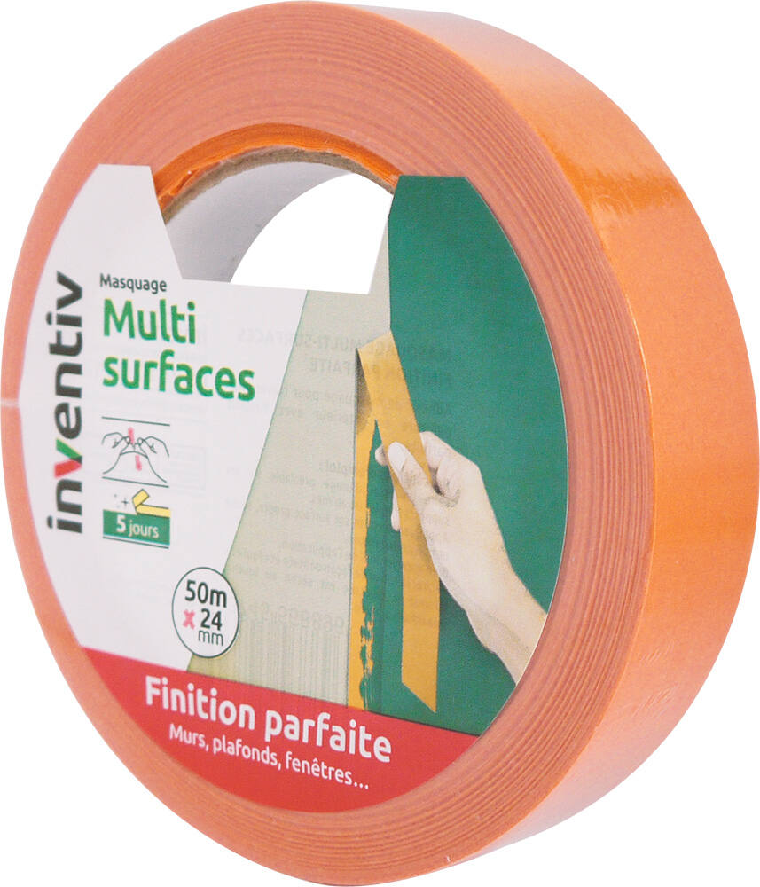 Ruban de masquage Multisurfaces Finition parfaites 50mx24mm - INVENTIV