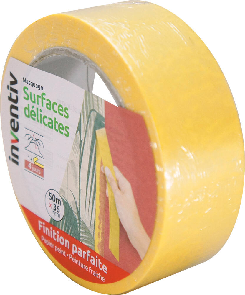 Ruban de masquage Surfaces Délicates 50mx36mm - INVENTIV