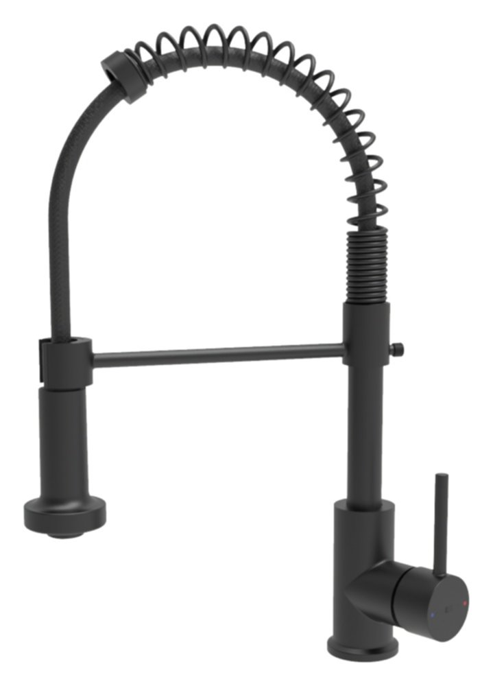 Mitigeur évier douchette Korse noir mat - INVENTIV