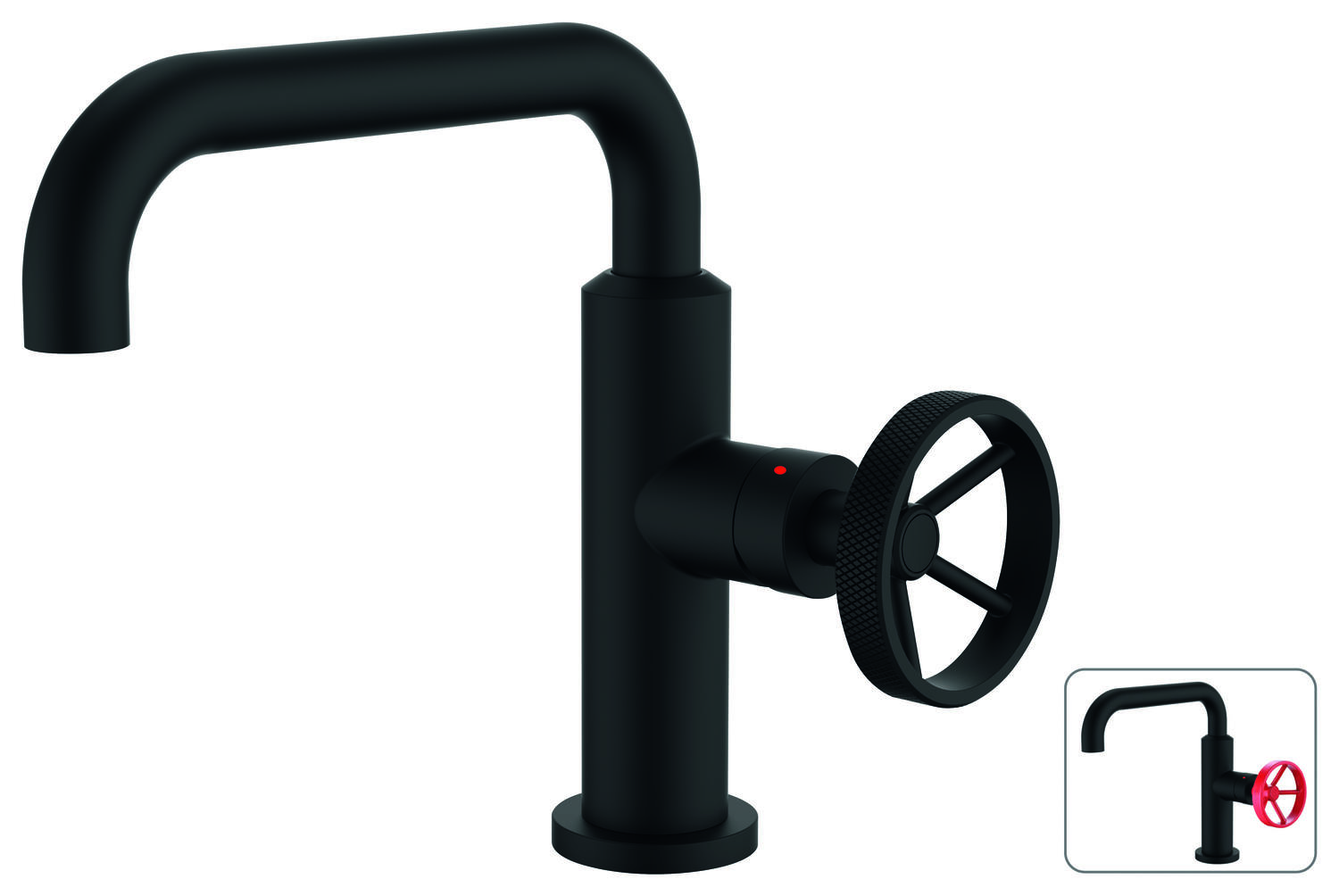 Mitigeur pour Lavabo Bec Mobile Noir Industriel - INVENTIV